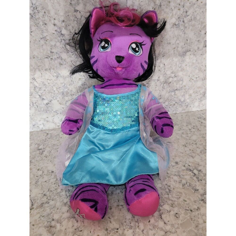 Build A Bear Honey Girls Teegan HG Purple Star 18” Plush Doll Tiger Toy Stuffed